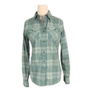 Carhartt Green White Plaid Cotton Button Up Shirt Outdoors Casual Cabincore XS
